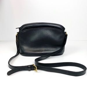 Vintage Coach Black Leather Crossbody Bag